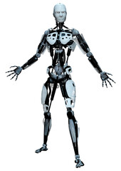Fototapeta premium 3D Rendering Male Robot on White
