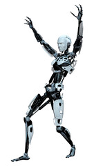 3D Rendering Male Robot on White