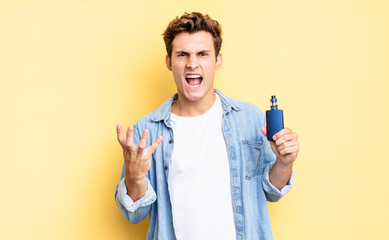 looking angry, annoyed and frustrated screaming wtf or what’s wrong with you. vaporizer concept