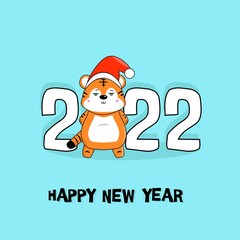 symbol of the year in the chinese calendar 2022 with the image of a small tiger, can be used for printing on t-shirts, banners, invitations
