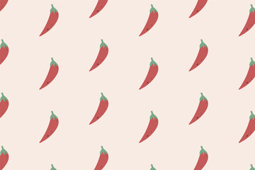 Fototapeta premium Chilli seamless pattern background. Hand drawn style vector design illustrations.