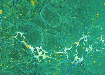 Hand painted abstract green, yellow, white and blue background for your design