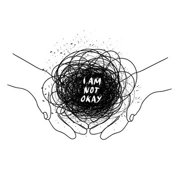 hands holding tangled black scribble clip art preview