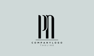 Obraz premium Abstract Letter Initial PN NP Vector Logo Design Template