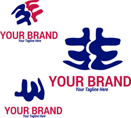 Set of Communication Logo with red and blue color