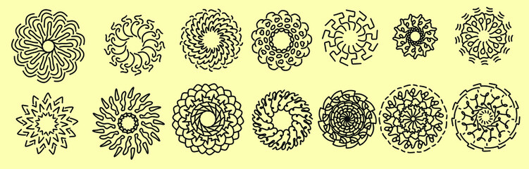 Mandala art pattern pack for graphic element