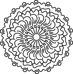 Floral Graphic Elements Mandala Black and White