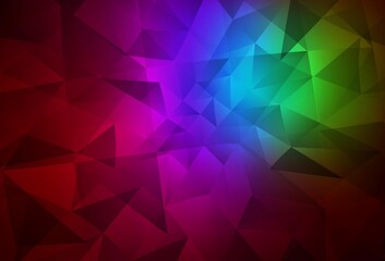 Dark Multicolor vector gradient triangles template.
