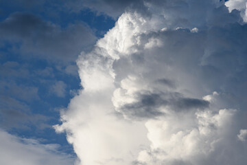 light and dark clouds on the blue sky. the background