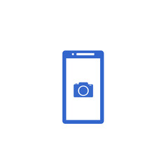 a primary/blue camera inside smartphone single icon isolated white background	