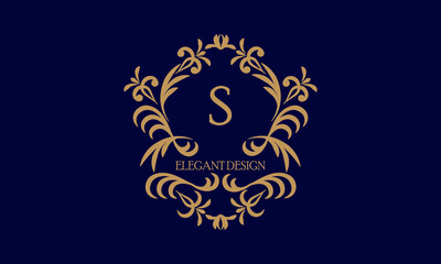 Exquisite monogram template with the initial letter S. Logo for cafe, bar, restaurant, invitation. Elegant company brand sign design.