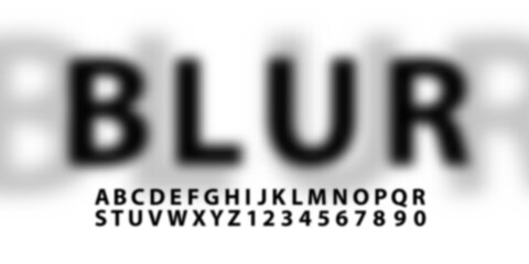 Realistic blurred defocus font effect vector - 456767399