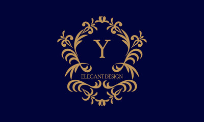 Exquisite monogram template with the initial letter Y. Logo for cafe, bar, restaurant, invitation. Elegant company brand sign design.