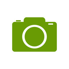 a success/dark green camera single icon isolated white background	