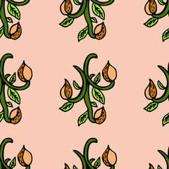 a plant on a beige background