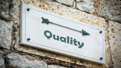 Fototapeta premium Street Sign to Quality