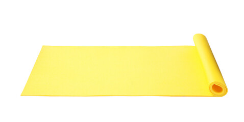 Bright yellow camping mat isolated on white