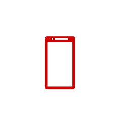 a danger/red smartphone single icon isolated white background	
