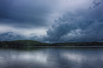 clouds over lake