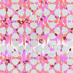 Seamless vintage pattern with an effect of attrition. Patchwork tiles. Hand drawn seamless abstract pattern from tiles patchwork