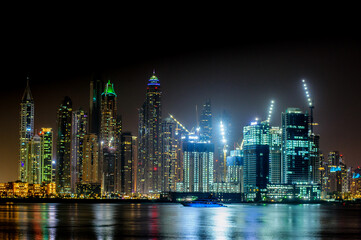 Fototapeta na wymiar View of modern skyscrapers in Jumeirah beach residence