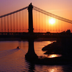 bridge at sunrise in NY - 456771387