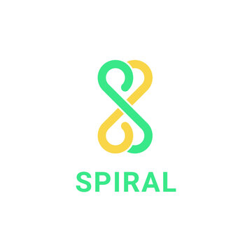Abstract Spiral SS letter logo with incredible line art design vector