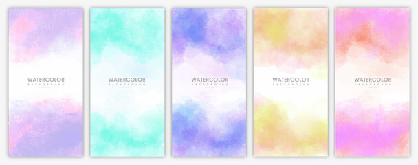 Watercolor vector banner abstract paints shapes collection isolated on white background. Hand drawn abstract color paint brush strokes set. digital watercolor elements set vector illustration.