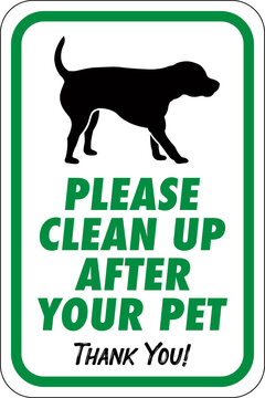 Please Clean Up After Your Pet Sign | Thank You for Picking Up After Your Dog | Neighborhood Signage | HOA and Property Management Layout | Design for Parks and Yards