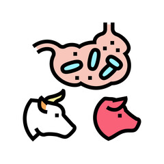 coli bacillus domestic animal color icon vector. coli bacillus domestic animal sign. isolated symbol illustration
