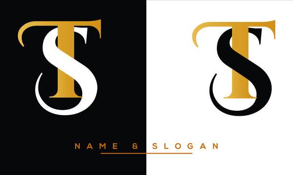 ST,  TS,  S,  T  Abstract Letters Logo Monogram