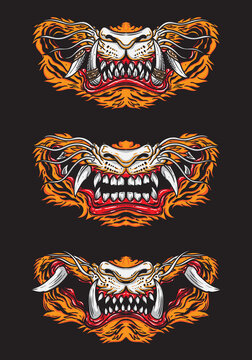 tiger face mask  vintage design