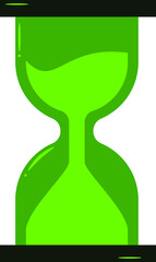 green hourglass. vector illustration