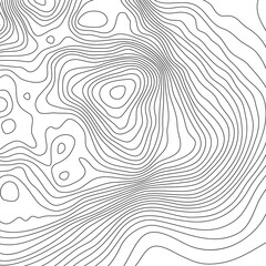 The black on white contours vector topography stylized height of the lines. The concept of a conditional geography scheme and the terrain path. Square. Map on land vector terrain Illustration.