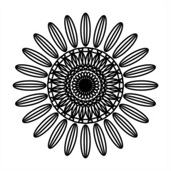 Mandala vector. Illustration tribal oval black rotate