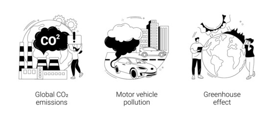 Air pollution abstract concept vector illustrations.