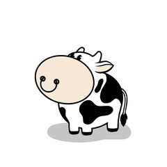 Cartoon bull isolated on a white background. For children and adults. Vector illustration.