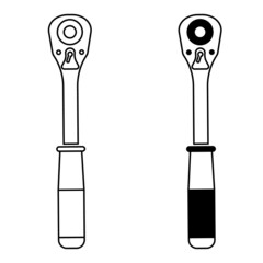 Set of Ratchet wrench Icon. - 456780751