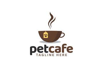 Pet cafe logo vector graphic for any business especially for pet shop, store, cafe, pet lover, club, etc.
