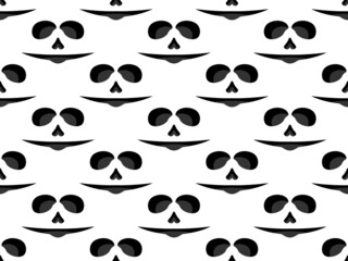 Halloween scary face seamless pattern. Ghost face with evil scary eyes. Creepy face. Festive background design for banners and posters, wrapping paper and promotional items. Vector illustration