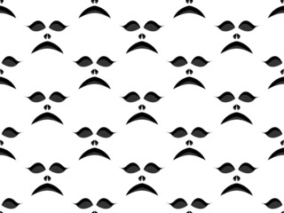 Fototapeta premium Halloween scary face seamless pattern. Ghost face with evil scary eyes. Creepy face. Festive background design for banners and posters, wrapping paper and promotional items. Vector illustration