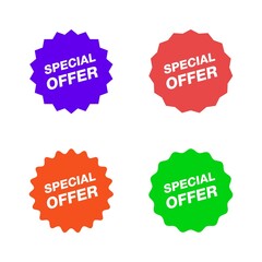 set of colorful sale stickers