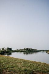 Obraz premium Beautiful summer landscape by the river. Pripyat river, Belarus