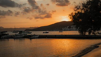 sunset over the river