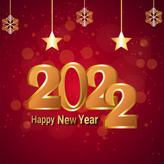 2022 happy new year celebration greeting card with vector illustration