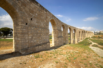 Fototapeta na wymiar The 18th century Kamares Aqueduct in Larnaca, Cyprus