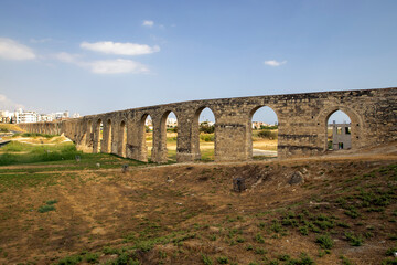 Fototapeta na wymiar The 18th century Kamares Aqueduct in Larnaca, Cyprus