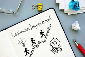 Continuous Improvement is shown on the business photo using the text
