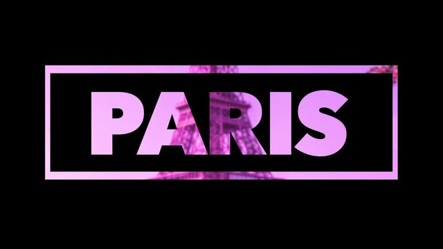 Paris Word Text Montion, France.Text Montion. 4K Footage in Paris. No People.