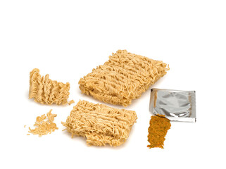 Instant noodles isolated on a white background